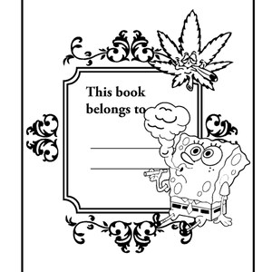 Spongebob Stoner Coloring Book Beautiful Psychedelic Trippy | Etsy
