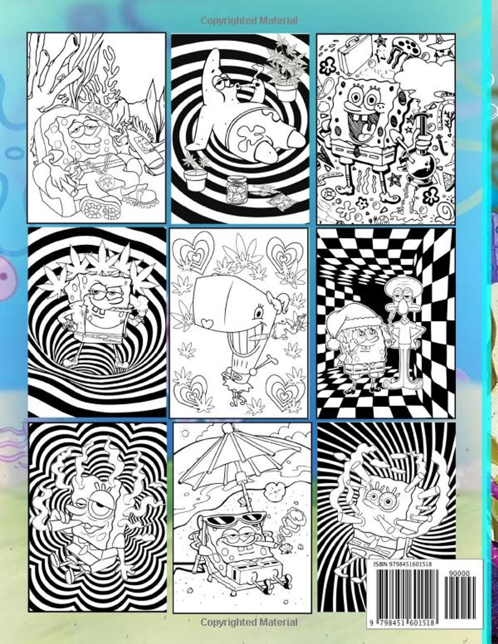 Spongebob Stoner Coloring Book Beautiful Psychedelic Trippy | Etsy
