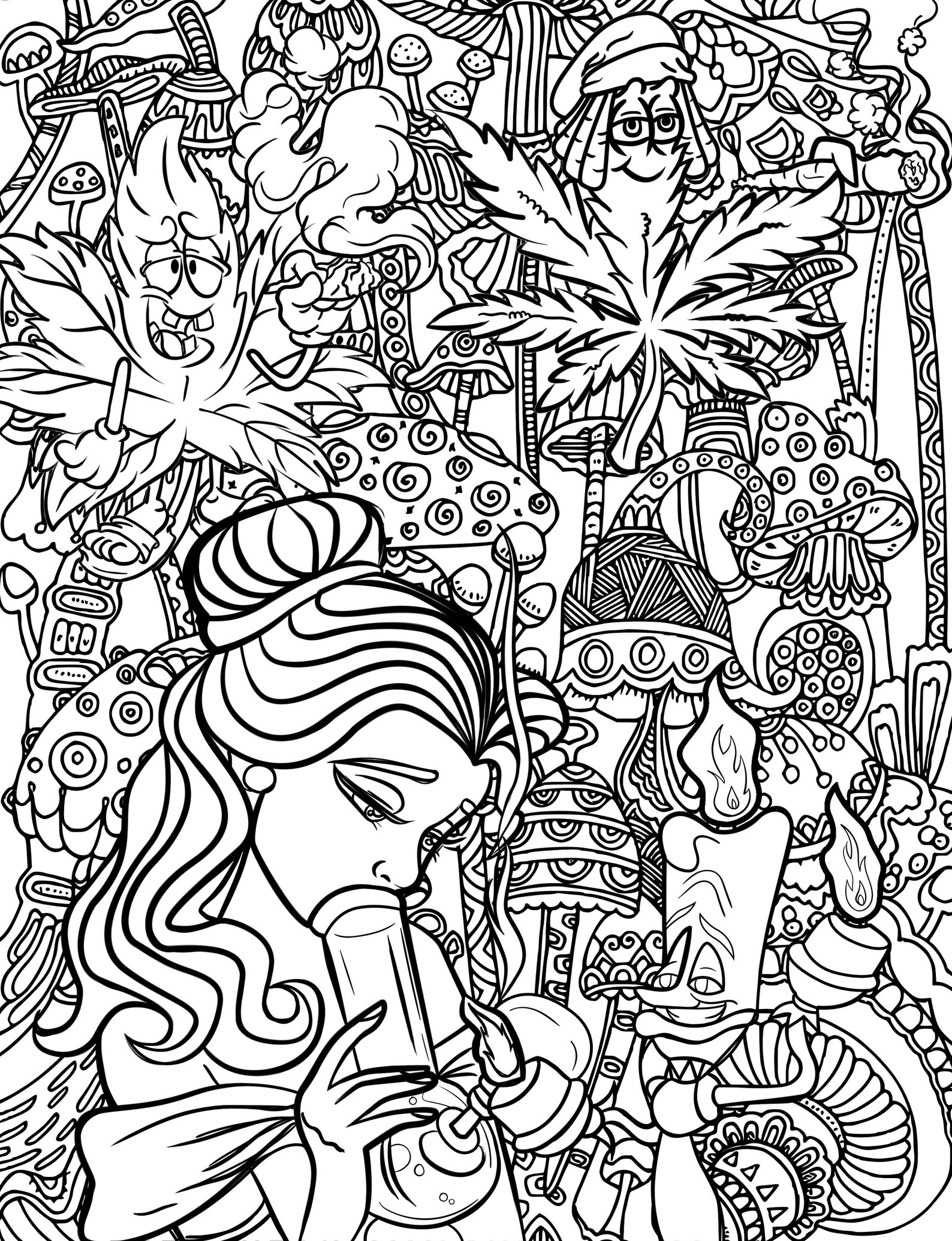 Princess Stoner Coloring Book: The Psychedelic Coloring Book | Etsy