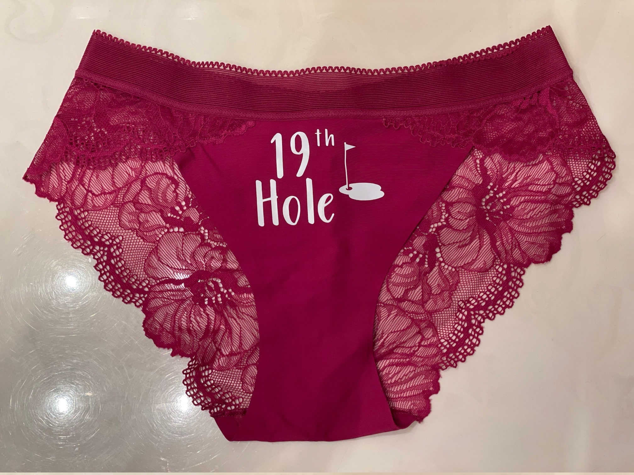 Burgundy aerie lacey thong