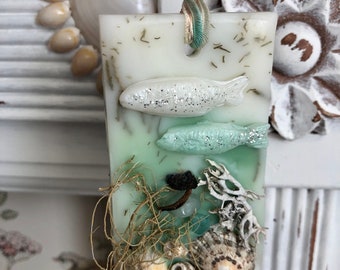 Ebb and Flow Soy Wax Hanger, Decorative, Handcrafted, Vegan, Seaside, Fish, Magical, Relaxation, Mystical, Folklore, Sea Themed, Scented