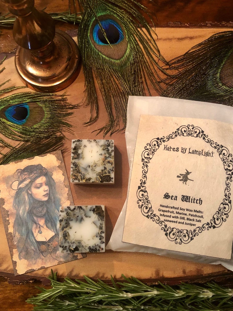 Sea Witch, Cottage Witch, Woodland Witch, Hedge Witch Soy Wax Melts, Handcrafted, Gift, Witchcraft, Vegan, Folklore, Magical image 3