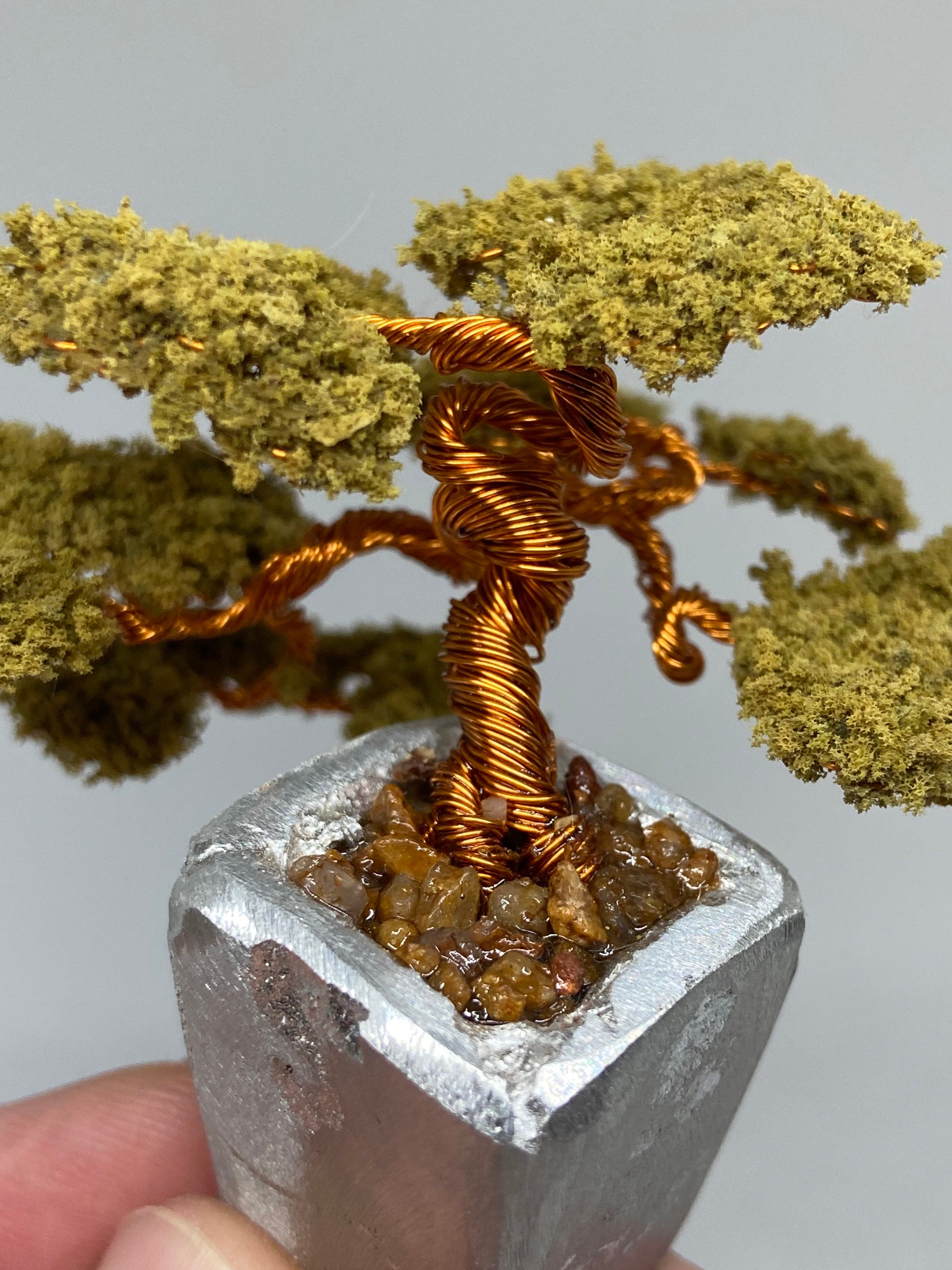 Árbol de bonsái de alambre de cobre con bandada para el Etsy