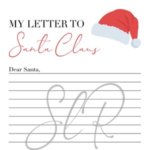 Plantilla descargable de papelería de Mi carta a Papá Noel