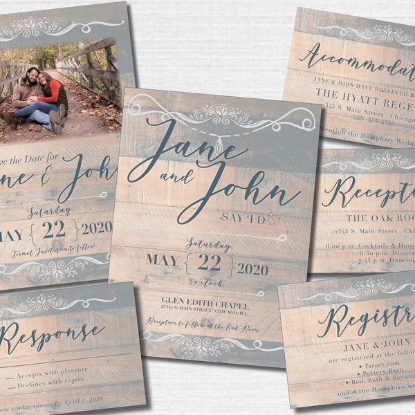Rustic Wedding Invitation Etsy Australia