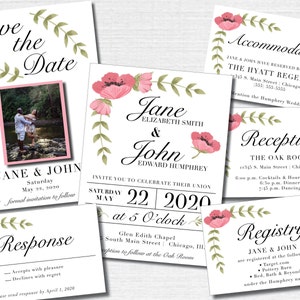 Classic Watercolor Wedding Invitations