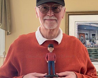 Figurine à pompon homme personnalisée, anniversaire personnalisé pour papa, cadeau d&#39;anniversaire romantique pour mari, figurines à pompon personnalisées à partir d&#39;une photo