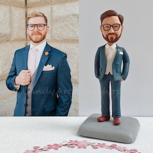 Man Bobble head Custom, Personalized Birthday Cake Topper For Dad, Husband, Boyfriend, Unique Groomsman Gifts Idea, Gift For Boss, Him