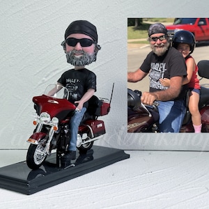 Custom Motorcycle Bobblehead Gifts For Man, Personalized Bobblehead With Bike For Him, Motorcycle Fan Gifts, Valentine&#39;s Gift For Husband