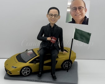 Custom Racer Bobblehead, Car Gifts For Man, Car Lover Gift, Best Boss Gift, Boss Day Gift, Dashboard Bobblehead, Racer Birthday Gift Idea
