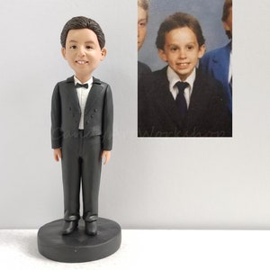 Custom Bobble Head Cake Topper For Kids Birthday, Personalized Bobbleheads Graduate Gifts, Unique Father‘s Day Gifts From Old Photo For Dad