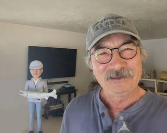 Custom Fisherman Bobblehead,Fishing Expert Bobbleheads,Fisherman Sculptures,Personalised Fisherman Exclusive Souvenir/Award,Fisherman Gifts.
