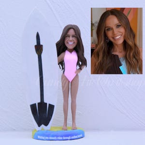 Female Surfer Gift custom, Surfer Bobblehead, Surfing Bobble Head Custom, Surfer Birthday Cake Topper, Keepsake Gift For A Woman Surfer