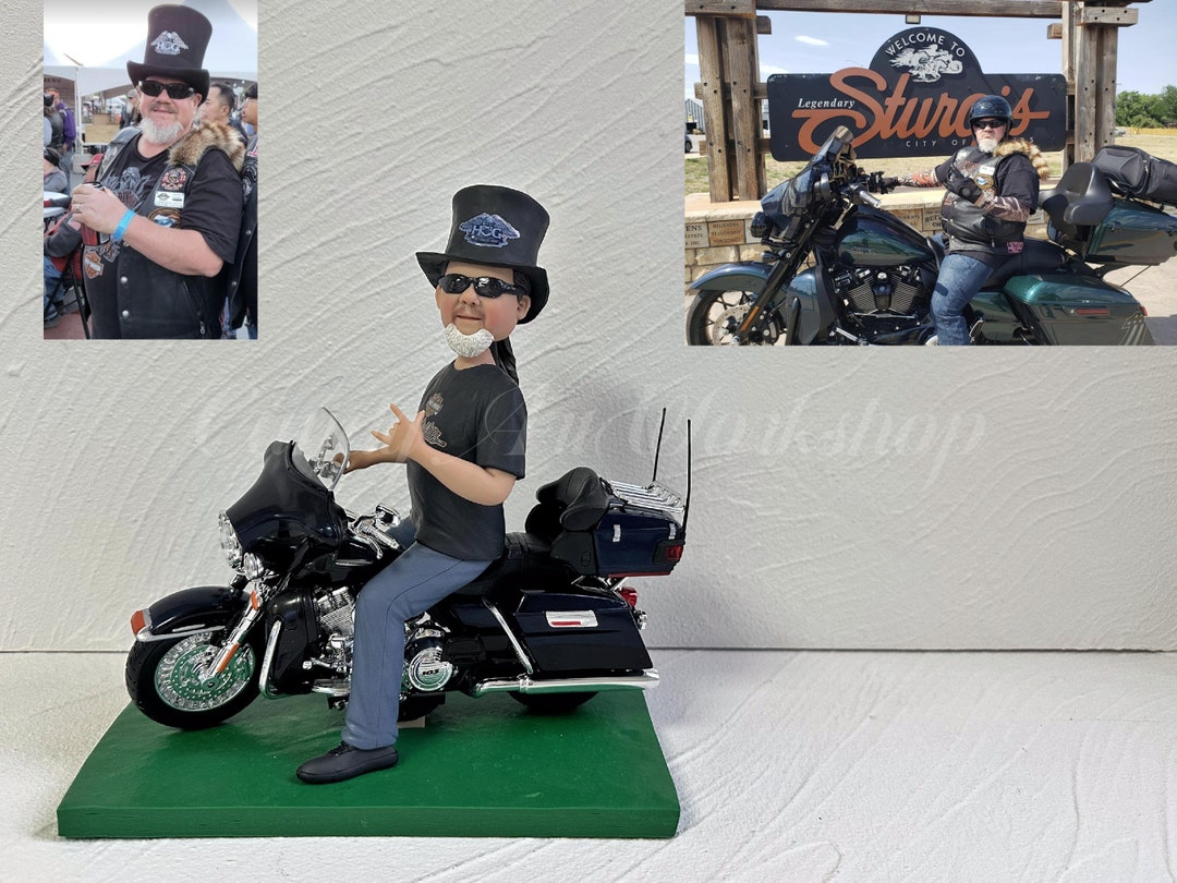 Custom Motorcycle Gifts for Him, Personalized Bobblehead With Motorcycle for Man, Motorcycle