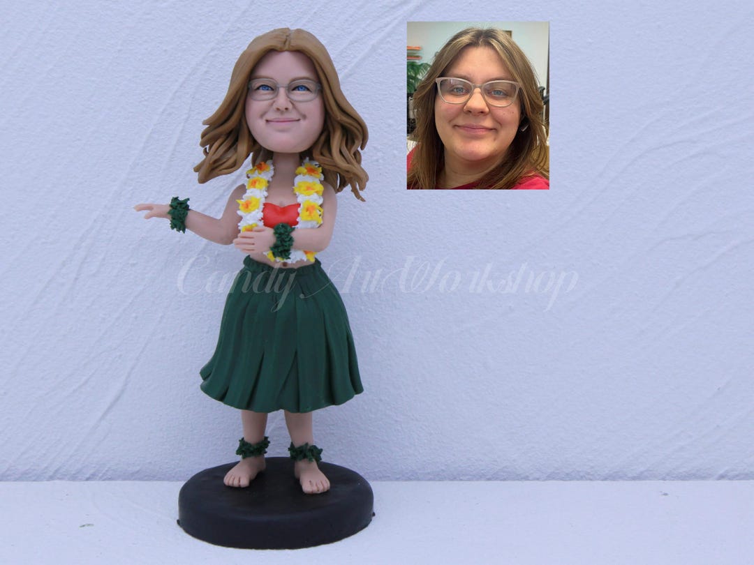 Custom Hawaii Bobblehead Doll for Car, Personalized Dashboard