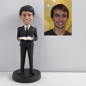 Wedding Minister Custom Gift, Personalized Priest Present, Clergyman Figure, Ablution Baptism Gifts, Gift for Clergy, Custom Man Bobble Head