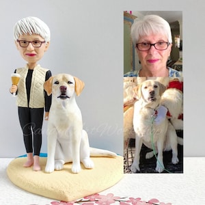 Custom Gifts for Dog Mom, Personalized Figure For Dog Dad,  Wedding Cake Topper With Dog, Dog Lover&#39;s Gift, Dog Gift for Husband, Boyfriend