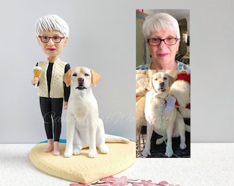 Regali personalizzati per la mamma di un cane, statuetta personalizzata per il papà di un cane, decorazione per torta nuziale con cane, regalo per amanti dei cani, regalo per marito e fidanzato appassionati di cani