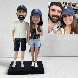 Custom Anniversary Couple Bobblehead Free Shipping, Personalized Lover Statues, Personalized Couples Figurines For Wedding