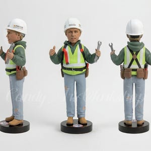 Custom Father's Day Gift, Personalized Engineer Bobblehead From Photo, Custom Construction Worker Figurine, Handmade Tool Man Sculpture