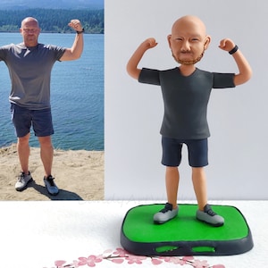 Mann Bommelborte Individuell | Personalisierte Geburtstag Cake Topper für Papa, Opa | Jubiläum Romantische Bobblehead Geschenke für Mann, Freund