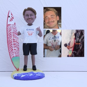 Custom Surfer Bobblehead, Personalized Surfer Figurine, Customize Keepsake For Surfing , Surfing Gift For Man, Father&#39;s Day Gift For Dad