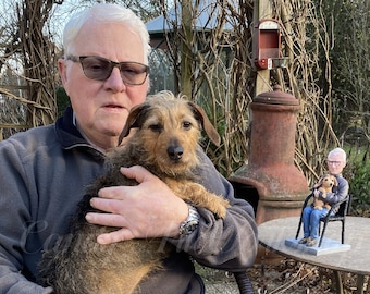 Regali personalizzati per papà di cani, bobblehead personalizzato per amanti dei cani, decorazione per torta nuziale con cane, regalo a tema cane per marito, fidanzato, nonno