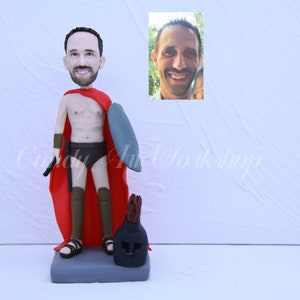 Spartan Warrior Statue Custom, The Spartans Braves Sculpture Personalized, Ancient Solider Figurine Custom, Custom Bobblehead Gift For Him