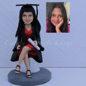 Custom Graduate Bobblehead, Custom Graduation Ceremony Decor, Graduation Keepsake,  Graduate Cake Topper, Bobble Head Custom For Graduate