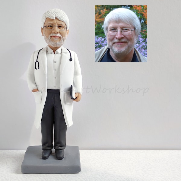 Doctor Bobblehead Custom, Personalized Doctors Day Gift, Bobble Head Doctor With Stethoscope, Custom Dentist Scuplture, Statue, Figure