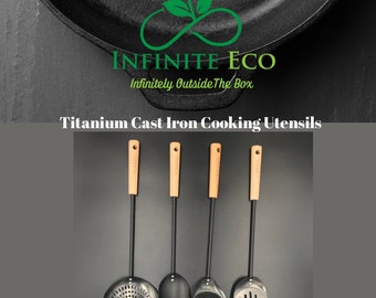 4 Piece Titanium Coated Cast Iron Utensil Set