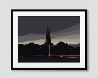 Vader&#39;s Castle / Fortress Vader - Mustafar - Darth Vader - Star Wars Minimalist print