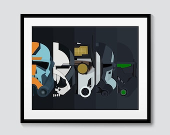 The Bad Batch - Season 2 - Hunter - Wrecker - Tech - Echo - Crosshair - Star Wars Minimalist