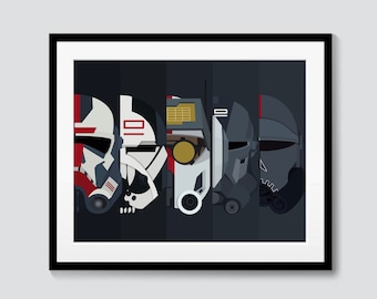 The Bad Batch - Season 1 - Hunter - Wrecker - Tech - Echo - Crosshair - Star Wars Minimalist