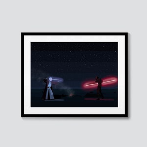 One Last Duel - Obi-Wan vs Maul - Rebels - Star Wars minimalist print - room decor