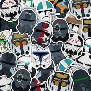 The Bad Batch Stickers | Star Wars Vinyl Stickers | Crosshair | Echo | Hunter | Tech | Wrecker | Rex | Star Wars Gifts | PrintsbyPorkins