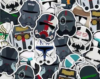 The Bad Batch Stickers | Star Wars Vinyl Stickers | Crosshair | Echo | Hunter | Tech | Wrecker | Rex | Star Wars Gifts | PrintsbyPorkins