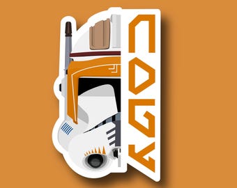Kommandant Cody Name Aufkleber | Star Wars Vinyl Aufkleber | Clone Wars | Star Wars Geschenke | PrintsbyPorkins