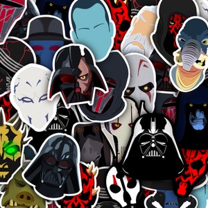 スターウォーズ ヴィラン/ダークサイド ビニールステッカー | ダースベイダー | モール | スローン | ドゥークー | キャド・ベイン | レヴァン | スターウォーズ ギフト | PrintsbyPorkins
