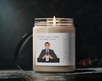 The Office Themed Scented Candle | Does it smell like updog in here? | Office gifts | PrintsbyPorkins