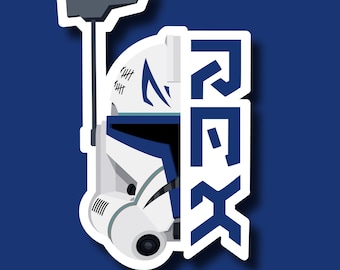 Adesivi con il nome del Capitano Rex / Adesivi in vinile di Star Wars / Clone Wars / Regali di Star Wars / PrintsbyPorkins