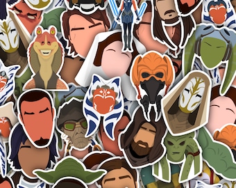 Star Wars Heroes/Light Side Stickers - Vinyl Stickers