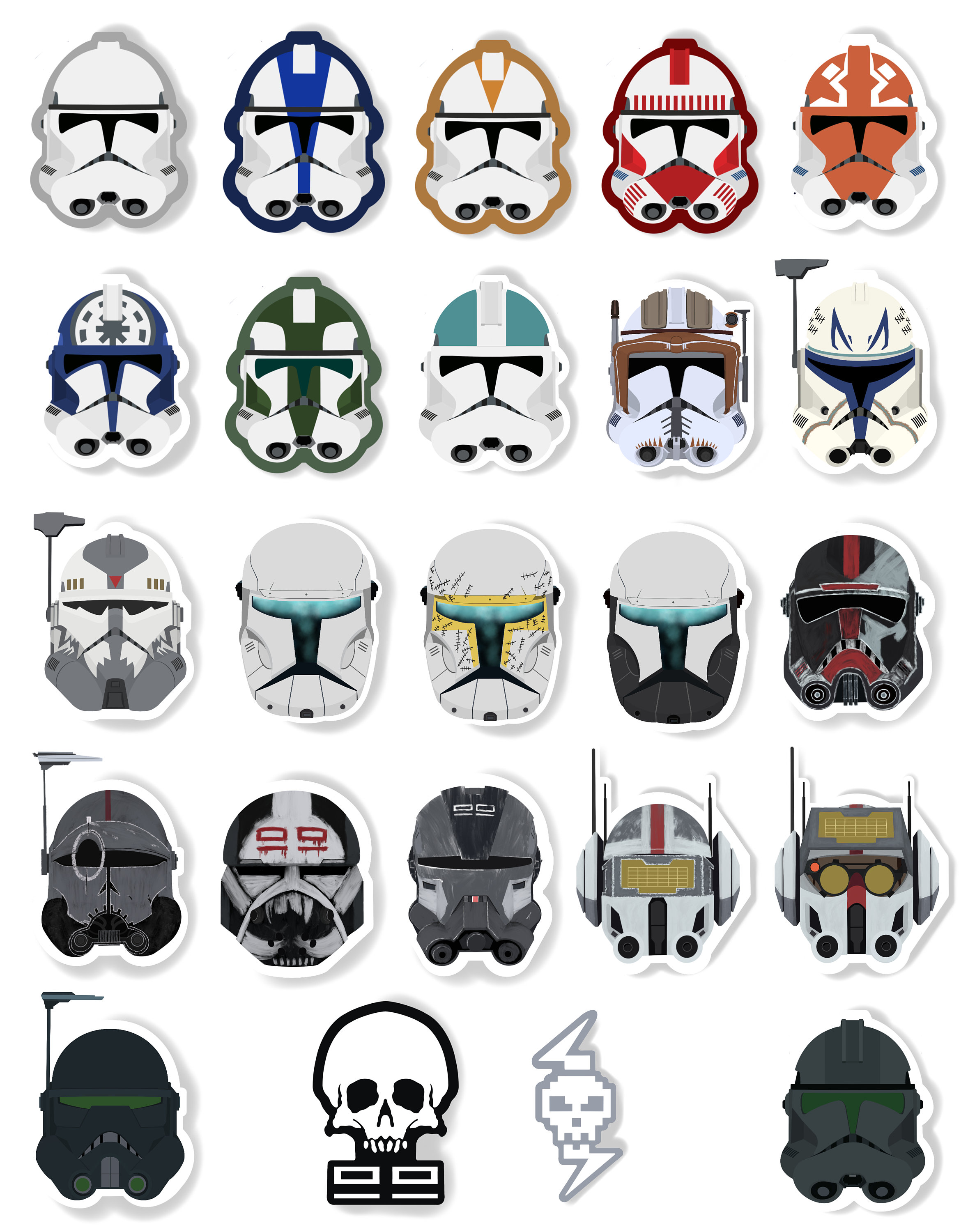 Star Wars Trooper Stickers Clone Etsy