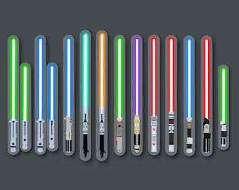 Pegatinas de vinilo de sables de luz / Star Wars / Ahsoka / Anakin / Luke / Mace Windu / Maul / Obi Wan / Vader / Regalos de Star Wars / PrintsbyPorkins