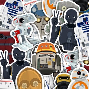 Star Wars Droid Vinyl Stickers | R2D2 | C3P0 | Chopper | BD-1 | B2-EMO | Star Wars Gifts | PrintsbyPorkins