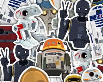 Star Wars Droid Vinyl Stickers | R2D2 | C3P0 | Chopper | BD-1 | B2-EMO | Star Wars Gifts | PrintsbyPorkins