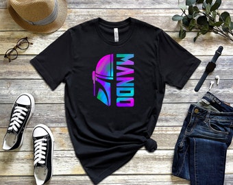 Neon Mando Name Tee | Star Wars Shirt | The Mandalorian | Star Wars Gifts | PrintsbyPorkins