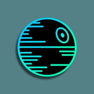 Death Star Vinyl Stickers | Star Wars | Water Bottle Sticker | Prints by Porkins
