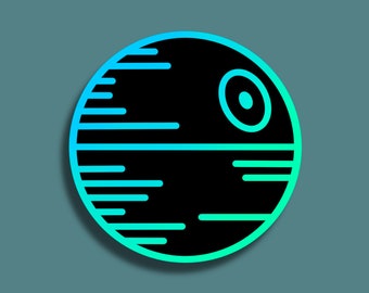 Death Star Vinyl Stickers | Star Wars | Water Bottle Sticker | Prints by Porkins