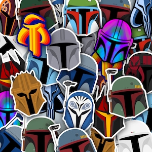 Adesivi in vinile di Star Wars Mandalorian / Mando / Boba Fett / Bo-Katan / The Armorer / Sabine Wren / Jango / Regali di Star Wars / PrintsbyPorkins
